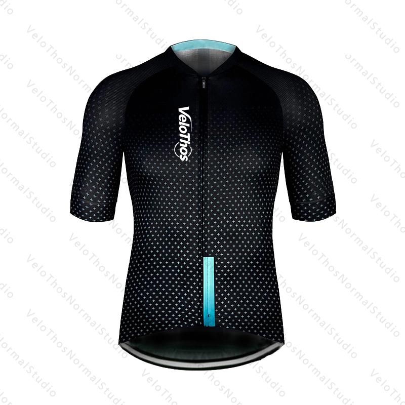 VeloThos Cycling Jersey Set and Bib Shorts Summer Short Sleeve Sport Camping Pro Race Bicycle Clothing MTB Ropa Maillot for Men