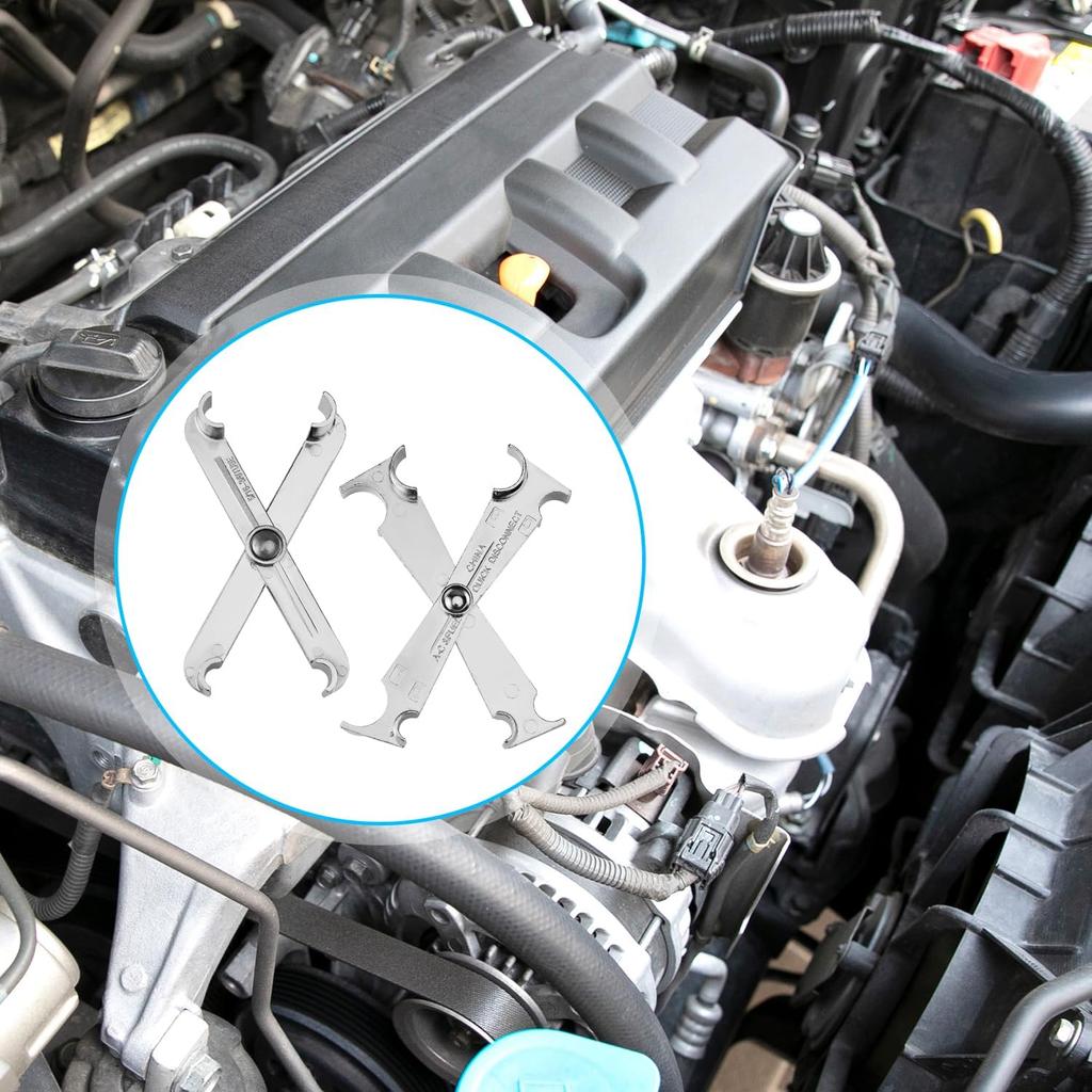 2pcs Scissor Fuel Line Disconnect Tool, 3/4 5/8 1/2 3/8 and 5/16 Inch Fuel Filter Tool Fuel Filter Removal Tool Fuel Line Remover for Quick