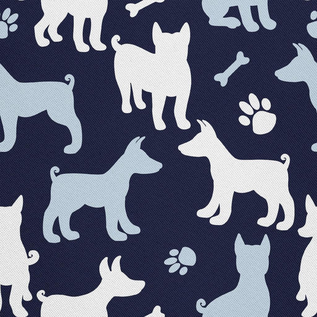 Outdoor Dekostoffe Oxford - Motiv Silhouette Eines Hundes Auf Marineblau I Dx637
