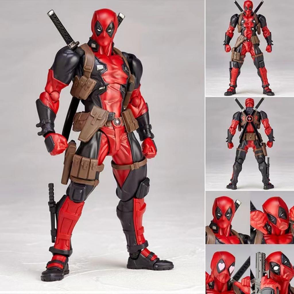 Marvel Deadpool and Wolverine Action Figure Set, Superhero Collectible Figures, Includes Interchangeable Head and Hand Parts