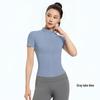 2026 Breathable Short Sleeve Yoga Shirt with Stand Collar, Zipper & Quick Dry for Gym, Running, Sports & Outdoor Activities