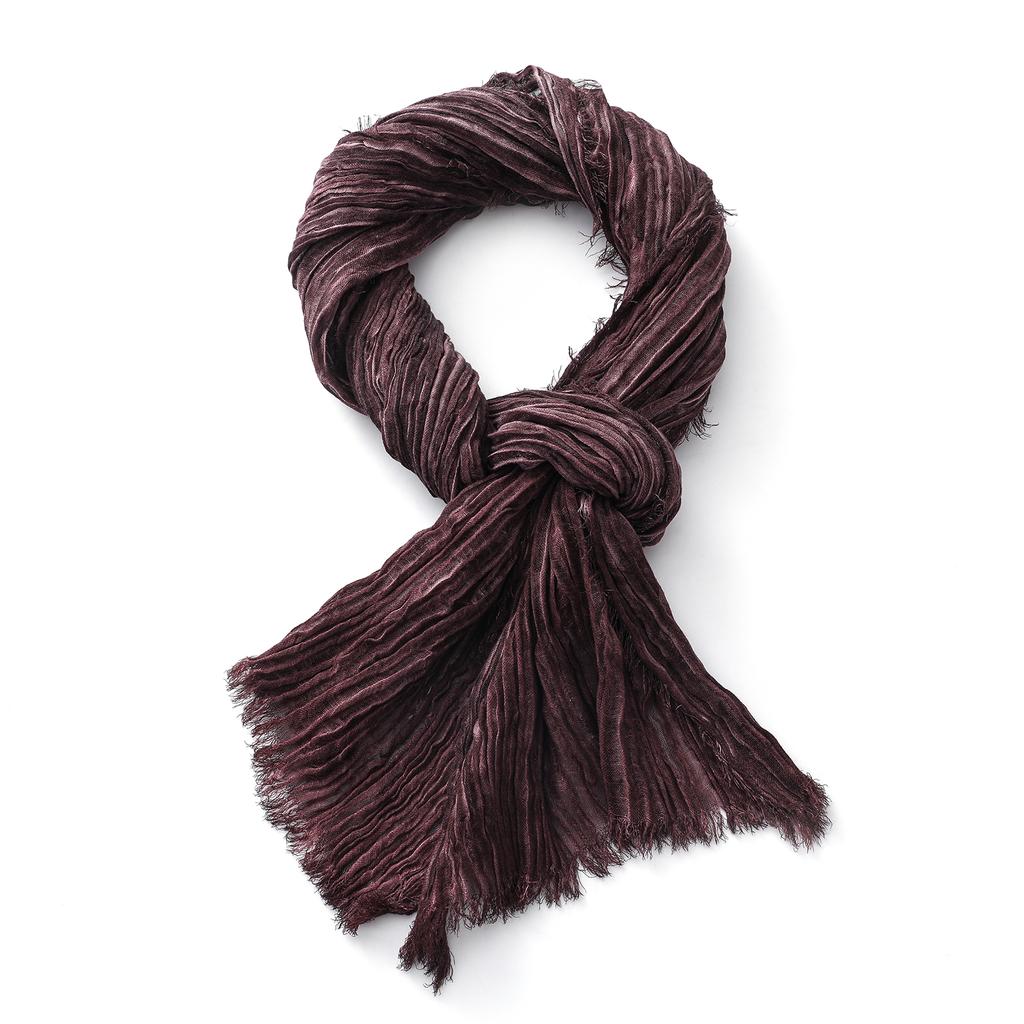 Fashion Crinkle Cotton Linen Scarf For Men Women Autumn Winter Warm Neckerchief Black Soft Shawls Wraps Male Accessories Scarves