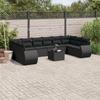Vidaxl 11-Cz. Garten-Sitzgruppe, Kissen Schwarzer Rattan Pe