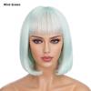 Women's Natural Looking Daily Use Short Straight Wig with See-through Bangs Ladies Front Lace Heat Resistant Fluffy Bob Wig