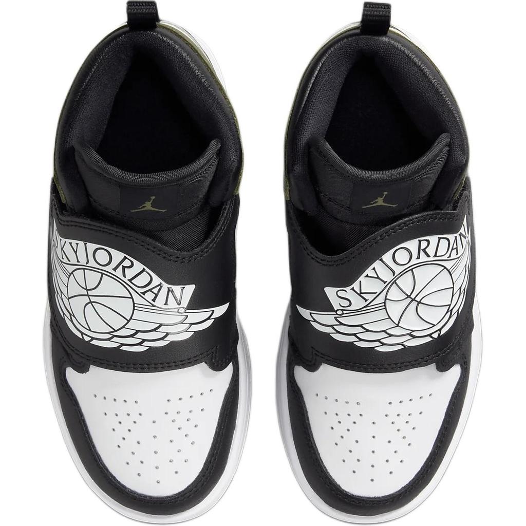 (PS) Air Jordan Sky Jordan 1 'Black White Medium Olive' Kids' BQ7197-092