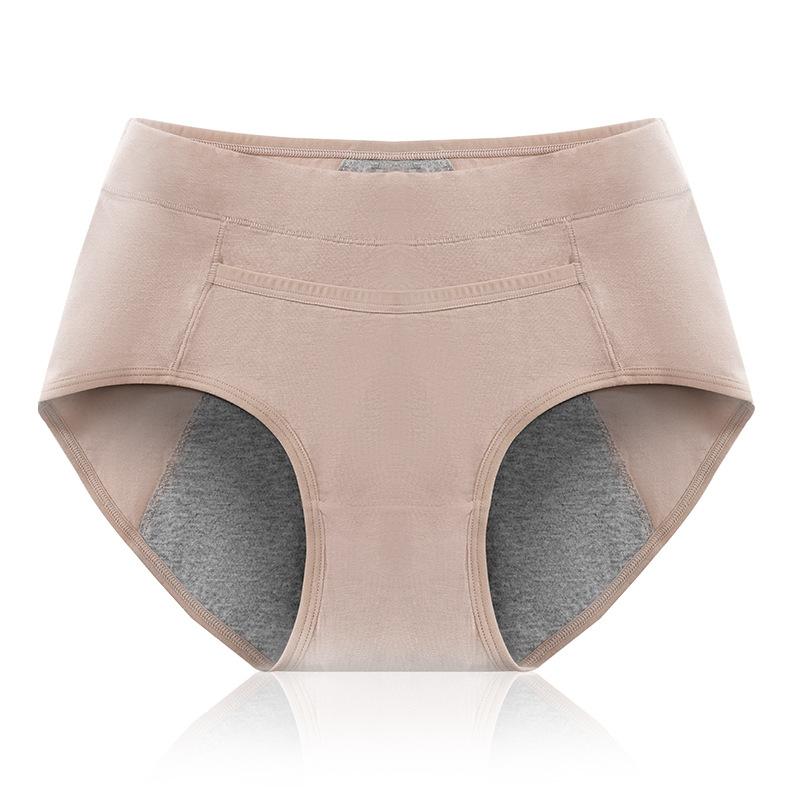 Ladies Spring and Autumn Cotton Side Leakage Breathable High Waist Menstrual Physiological Briefs