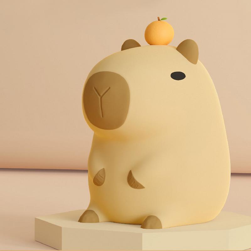 Cute Cartoon Capybara Silicone Night Light Usb Rechargeable Timing Dimming Sleep Night Lamp For Children's Room Gift For Kid