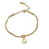 Valentine's Day Stainless Steel Herringbone & Snake Chain Bracelet with 26 Letters Pendant