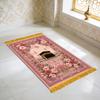 Floral Tassel Prayer Rug, Lightweight Portable Non-Slip Prayer Mat, Islamic Worship Rug for Home Decor