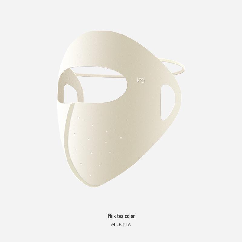 Unisex Gradient Blush Ice Silk Sunscreen Mask: Breathable & UV-Protective with Eye Corner Shield.