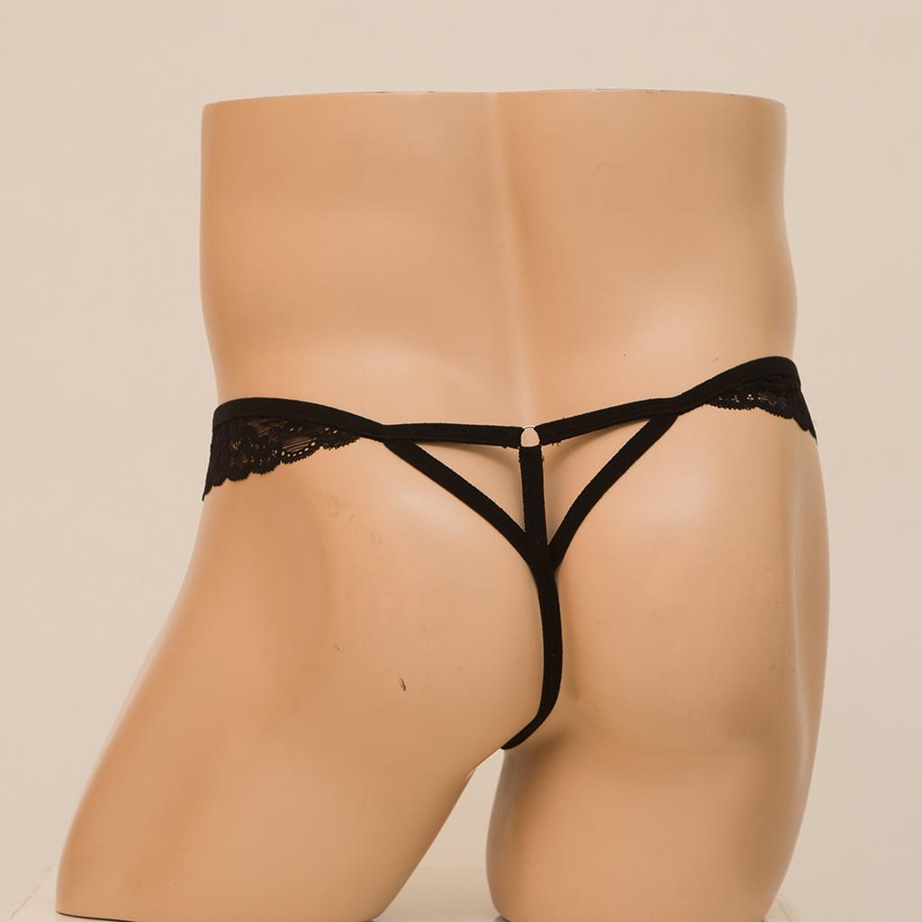 Men's Sex Panties, Transparent Lace Pouch Bag Egg Ultra-thin Thong, Sexy Low-rise Sex Thong