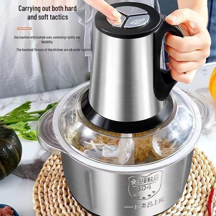 Large Capacity Multifunctional Electric Meat Grinder: Stainless Steel Mincing Food Processor for Home and Commercial Use