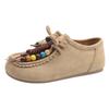 Retro beaded flat bottom women's new comfortable and light lazy one-pedal casual kangaroo shoes