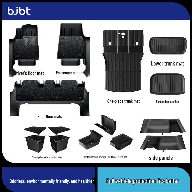 BJBT Full Coverage Non-Slip Floor Mats for Tesla Model Y 2023, TPE Injection Molded