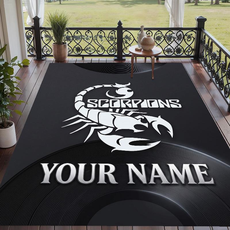 Custom Text Printed Rug Scorpions Non Slip Floor Carpet For Home Room Decor