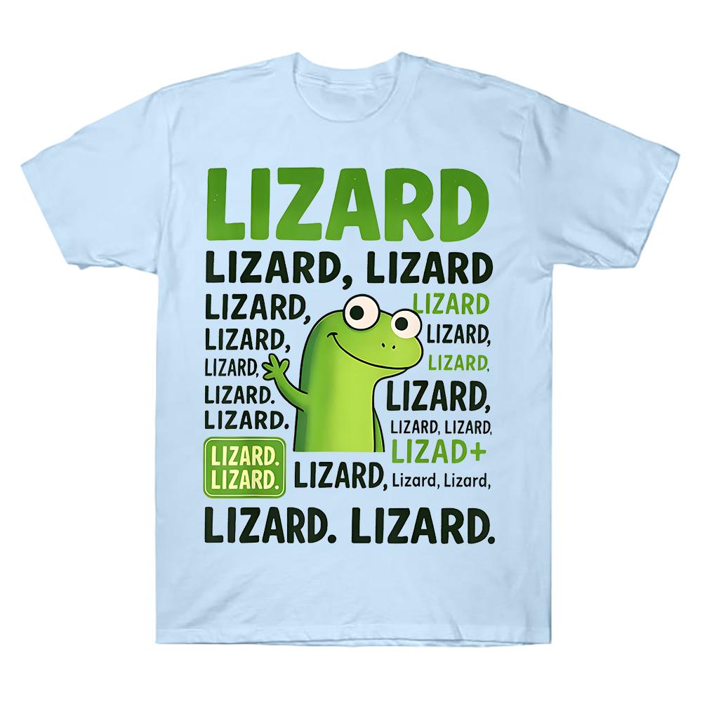 Lizard Meme T Shirts Viral Meme Lizard Cartoon Print Clothing Funny Meme Lizard Cotton Comfortable Tees Trendy Unisex T-shirts