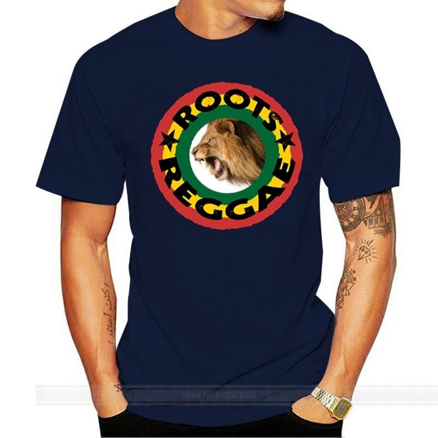 

New Fashion Basic Roots Reggae T Shirt Man Homme Outfit Men s Tshirt Short Sleeve Slogan Tee Top XXXXXL чорний