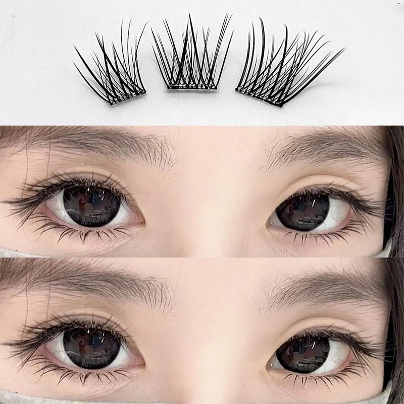 Natural And Realistic Large-Capacity Glue-Free False Eyelashes Curled In Sections Long-Lasting And Durable