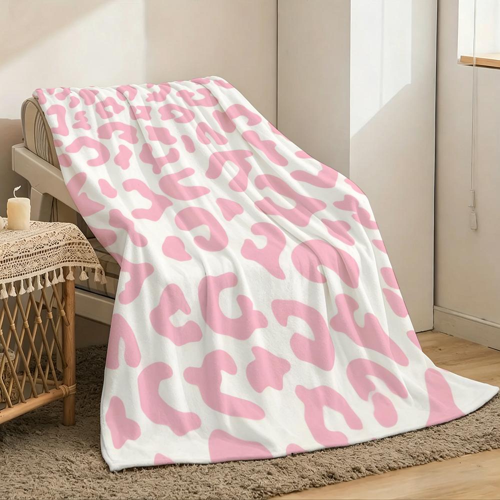Leopard Print Throw Lightweight 240g Flannel Blanket Soft Skin-friendly for Summer Cooling