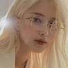 Frameless Women'S Anti-Blue Flat Glasses Star With Retro Glasses Frame Myopia Finished Product