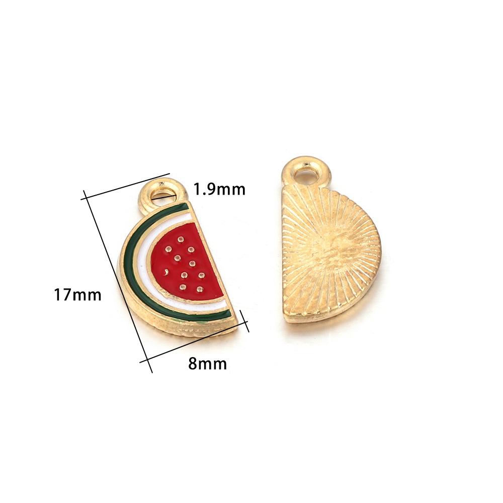 

10pcs Colorful Fruit Charms Pendant Enamel Metal Banana Cherry Small Charms Necklace Bracelet For DIY Jewelry Making Accessories