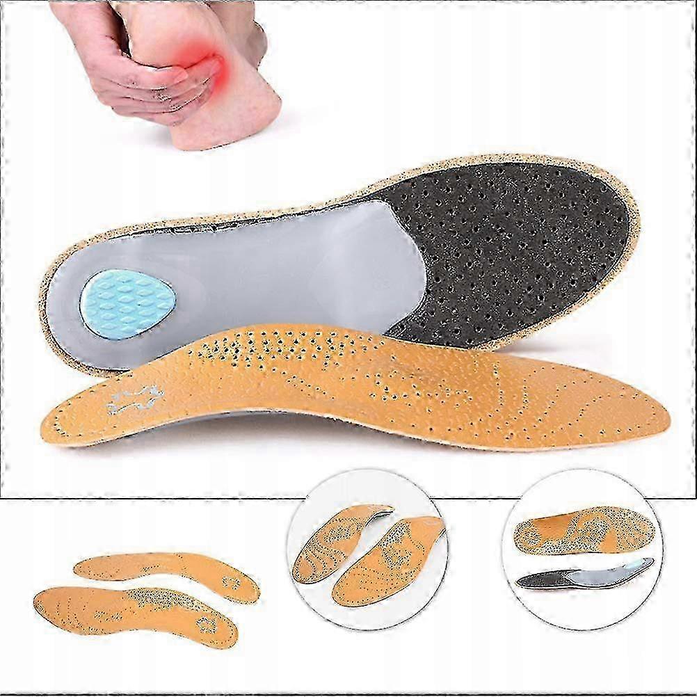Shoes Insoles For Flat Feet, Valgus Supination, Orthopedic, Leather