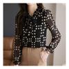 Navava Vintage Dot Ribbon Neck Blouse Nb1299