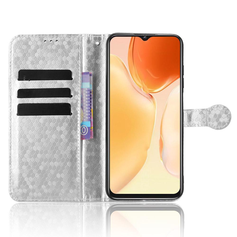 For Oukitel C1 Pro/C1 Wallet Case Dot Pattern Imprint PU Leather Phone Cover with Wrist Strap