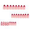 24 Stück Valentinstag Aufklebe-Nagel Französische Spitze Künstlicher Nagel Mandelform Press-On-Nagel Herz Acrylnagel