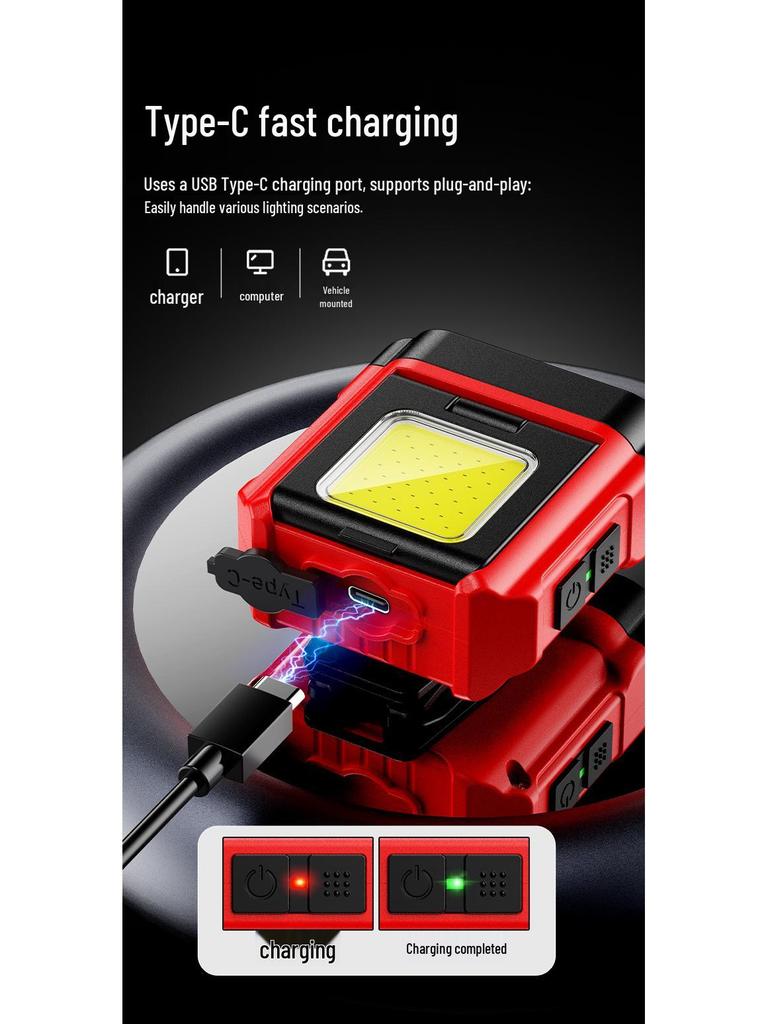 Induction Headlamp: Ultra-Bright, Long-Range LED with Extended Battery, Red Light, Clip-On for Fishing and Repair.