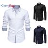 Cozy Up Casual Långärmad Stretch Klänning Skjorta för män Skrynkelfri Normal Fit Button Down-skjortor