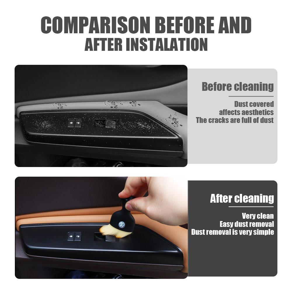 For Volkswagen VW Rline Golf 8 Polo Passat Touran R32 Touareg Jetta MK4 Car Gap Dust Removal Brush Dashboard Cleaner Fluff Brush QE5