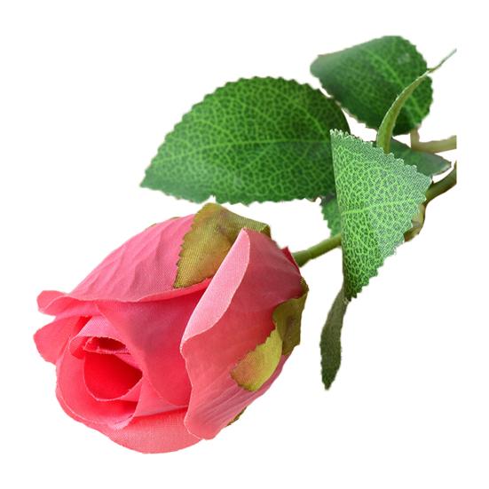 2 Pcs Artificial Rose Flowers Long Stem Fake Silk Rose Bud with Leaves for DIY Wedding Bouquet Table Centerpiece Home Decor
