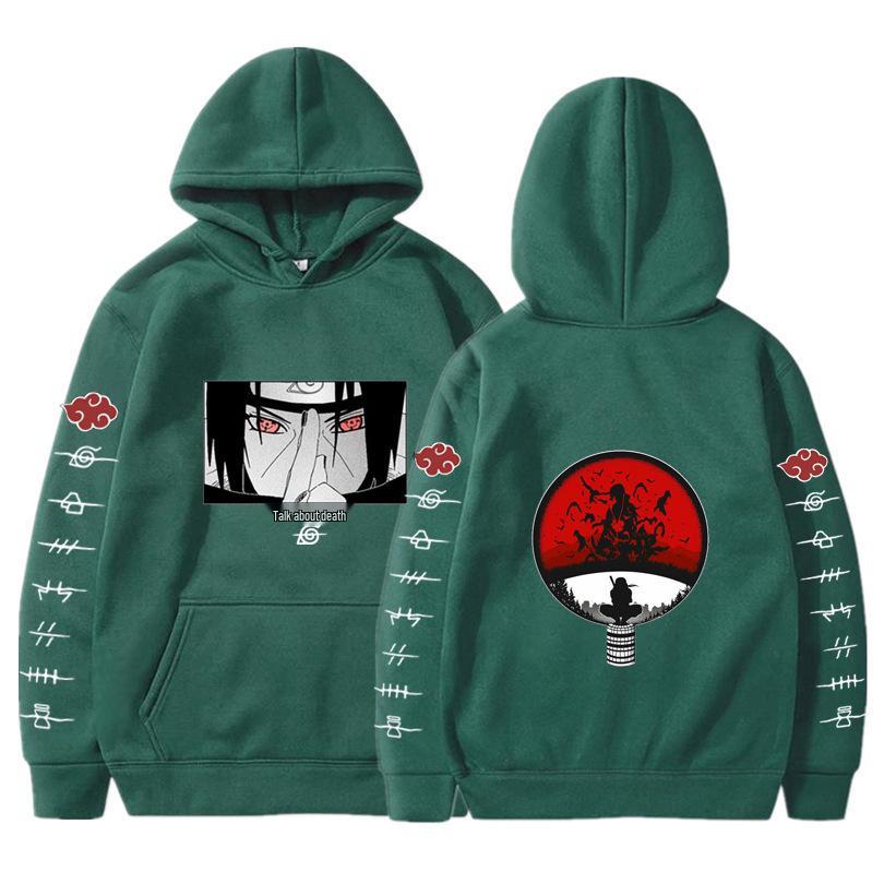 2024 Naruto Anime Men's Trendy Fleece Hooded Sweatshirt - Spring/Autumn Casual Long Sleeve