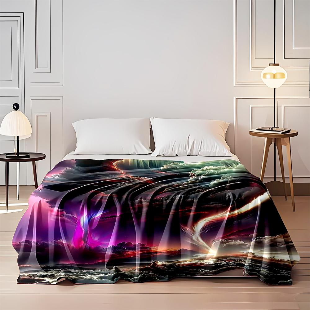 Fantasy Sky with Vibrant Clouds and Storms Flannel blanket for bedroom, living room, sofa, and nap sofas.