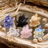 Wolf Head Stone Ornament Miniature Landscape Sculpture Crystal Texture And Polished Design Decorative Beads for DIY Bracelets