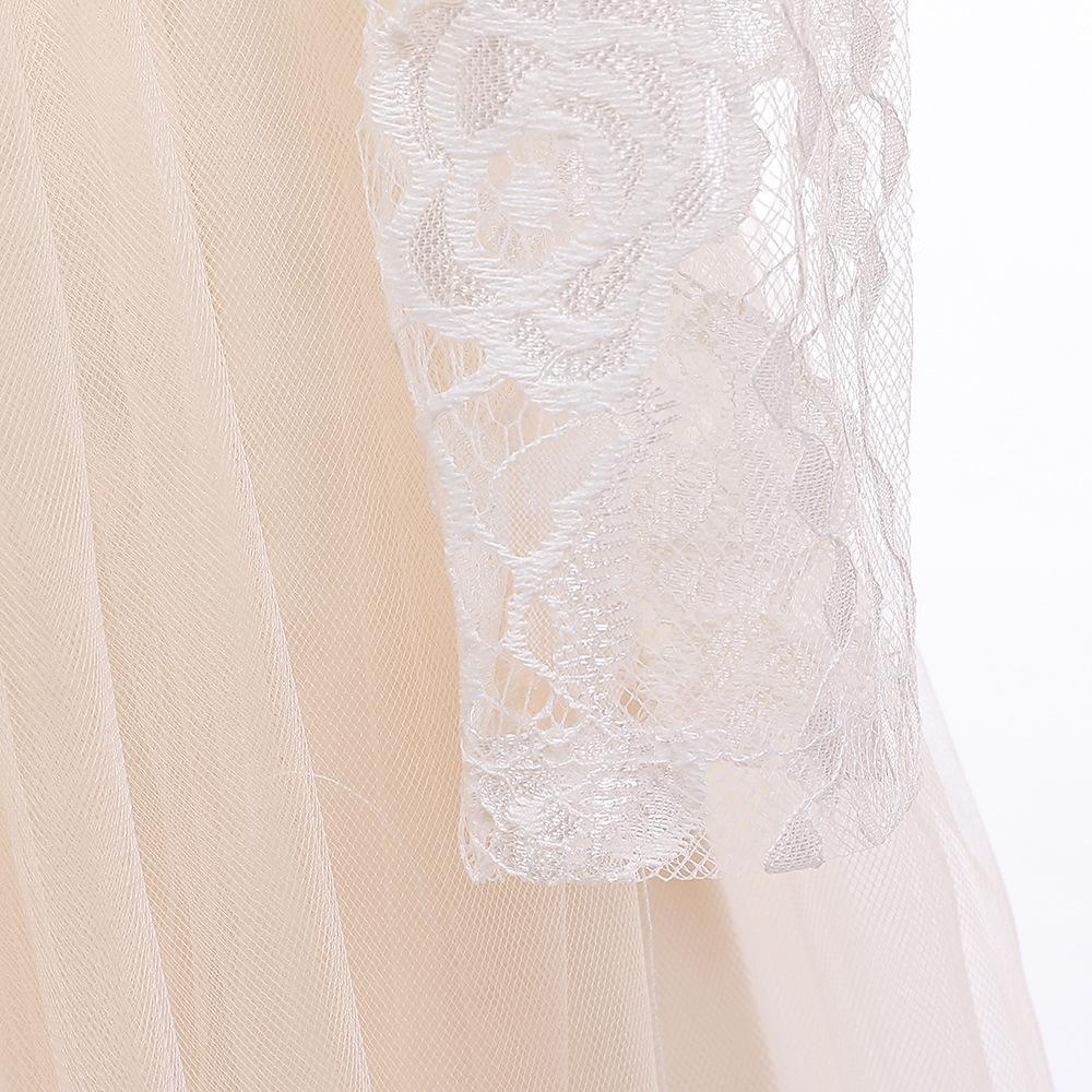 Flower Girl Princess Dress For Weddings Summer Kid Formal Bow Long Gown For School Evening Party Children New Year Cloth LP-227