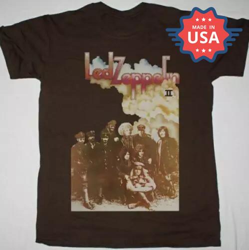 Neues LED-ZEPPELIN II T-Shirt Unisex Nachdruck Herren Damen Schwarze Baumwolle Neues T-Shirt Unisex T-Shirt