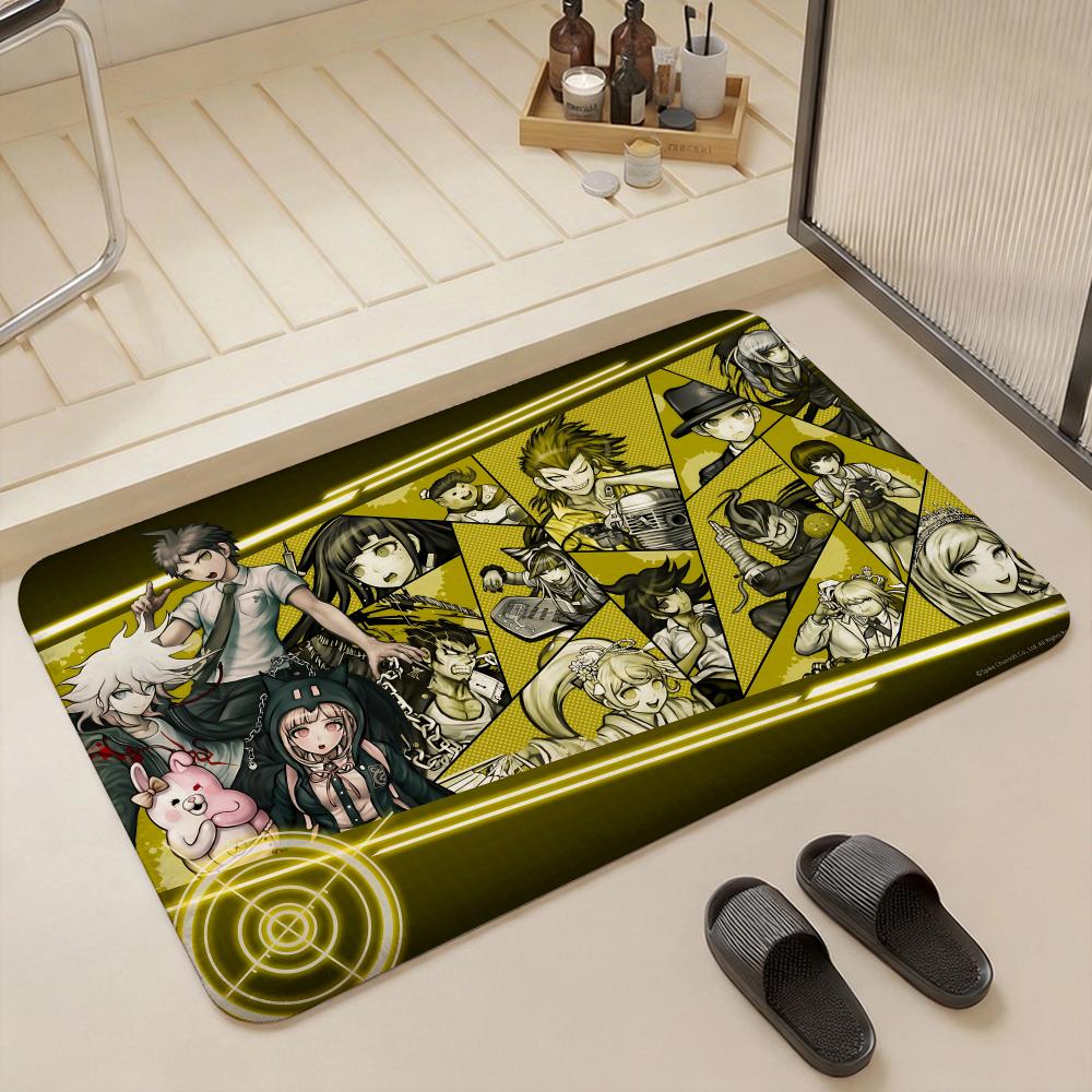 D Danganronpa Anime Game Floor Mat Eco  Flannel Doormat Non Slip Odorless Indoor Floor Rug Soft Short Plush Home Mat