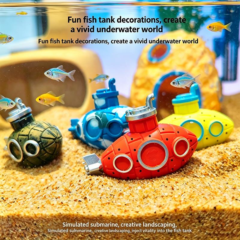 Resin Submarine Ornament Aquarium Decoration Fish Tank Scenic Decor Shrimp Hideout Theme Ornament ZSP03