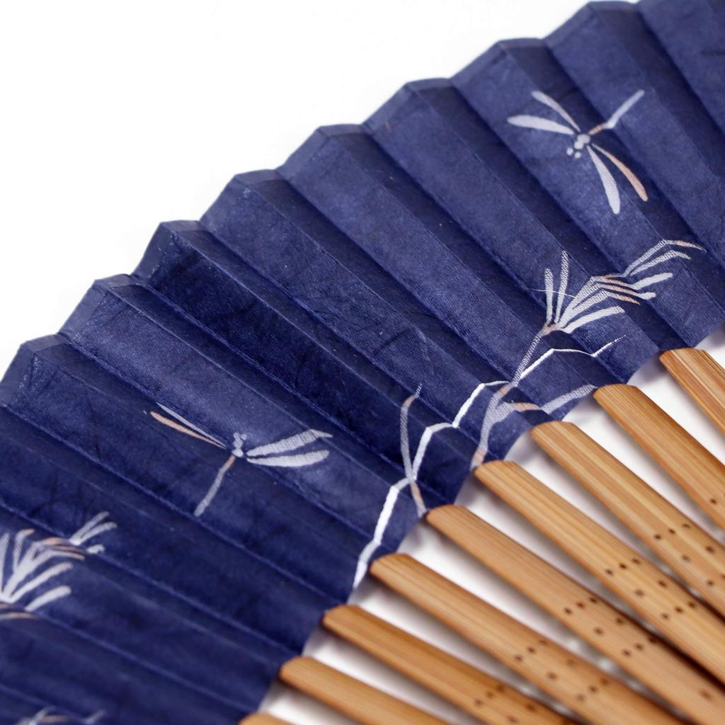 Stylish Business Fan Handkerchief Auspicious Dragonfly Pattern [Osaka Choseido] Men's Fan, Fan, Case, Included,