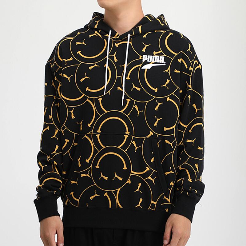 Puma Club AOP All-Over Smiley Print Hoodie Men Hoodie Black 530367-01 – buy  the best products in the Coolbe online store