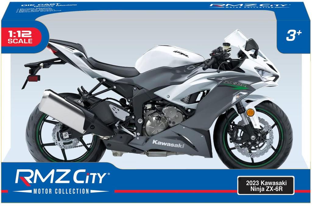 Doyusha Diecast Motorcycle Scale 2023 Kawasaki Ninja Gray Finished Product 1/12 ZX-6R
