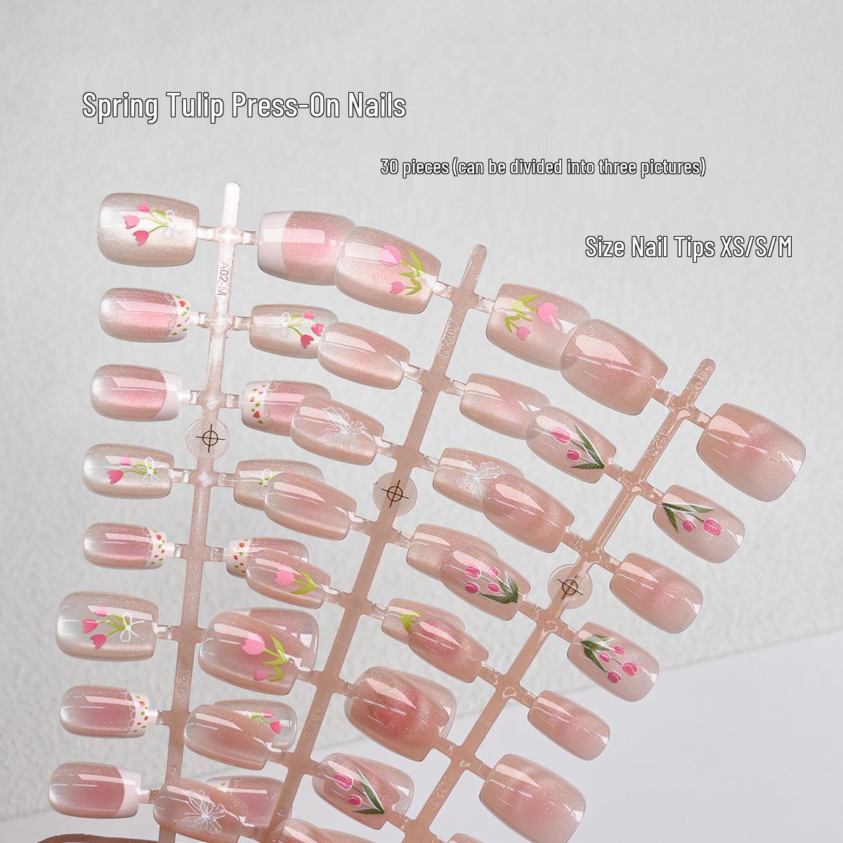 

P181-183 Cat Eye Tulip Blush Press-On Nails