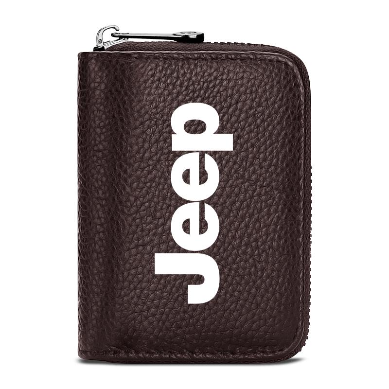 Skórzany Portfel na Dokumenty, Karty Bankowe i Dowód Osobisty Kierowcy, Stylizacja Samochodu Dla Jeep Big Wrangler Grand Cherokee New Energy Gladiator SRT Wrangler