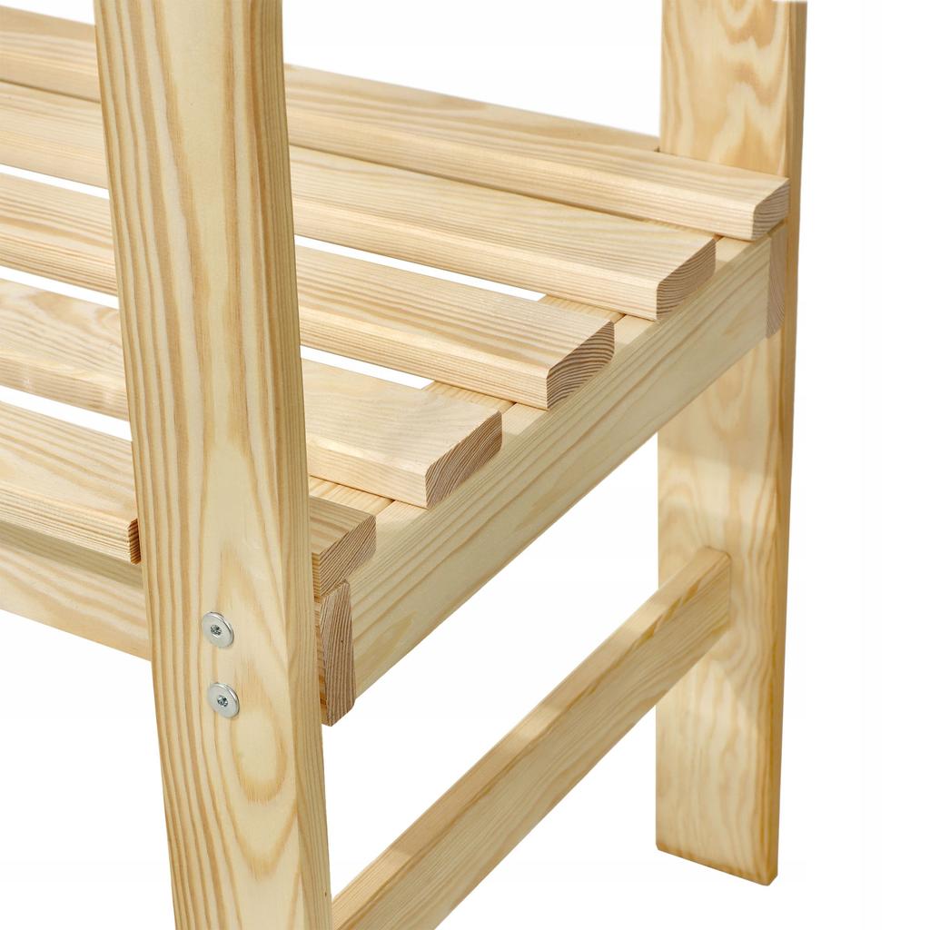 KADAX Bancă de grădină cu spătar din lemn, de parc, 119 cm, terasă, grădină