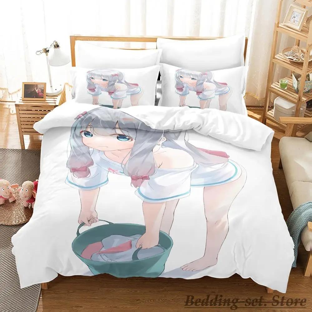 New Sagiri Izumi Bedding Set 3D Anime Cartoon Duvet Cover Kawaii Girls Adult Kid Bedroom 3 Piece Set