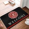 A Firefighter And The Flame Of His Life Live Here Doormat Anti-Slip Entrance Kitchen Door Floor Mat  Toilet Rug Carpet Footpad
