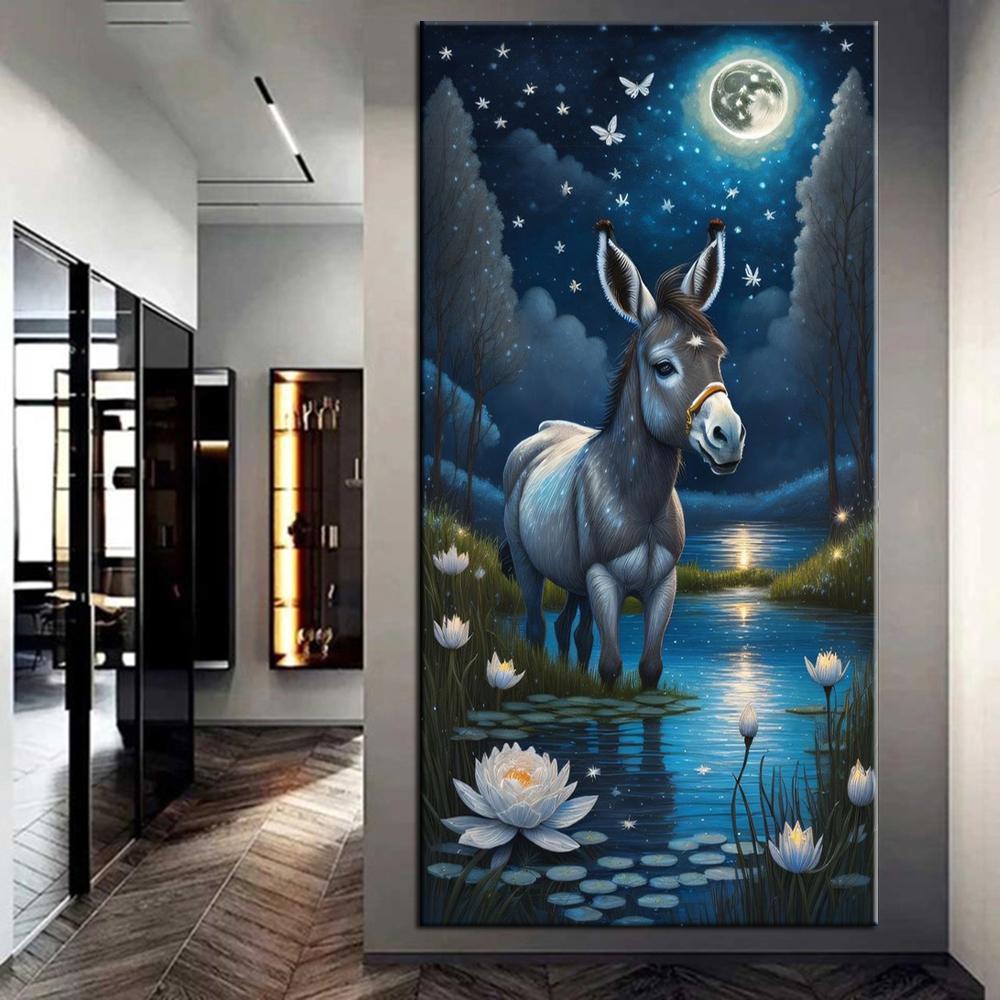 Full Drill 5D DIY Diamond Painting Giraffe Donkey Zebra Elephant Picture Diamond Embroidery Cross Stitch Home Decor J3844
