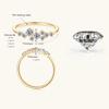 Nabest Fine Jewelry Gold Plated   CopperVVS Moissanite Ring Women Flower Engagement Promise Ladies Moissanite Ring